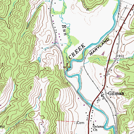 Topographic Map of Pearcy Run, WV