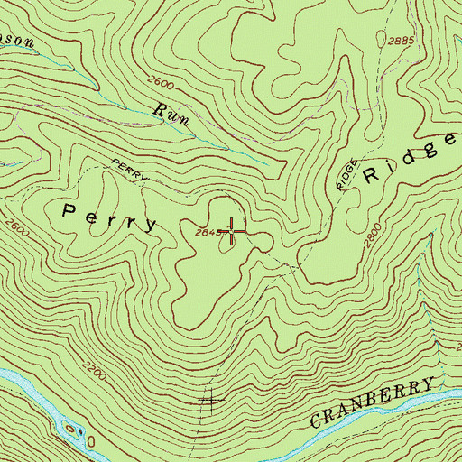 Topographic Map of Perry Ridge, WV