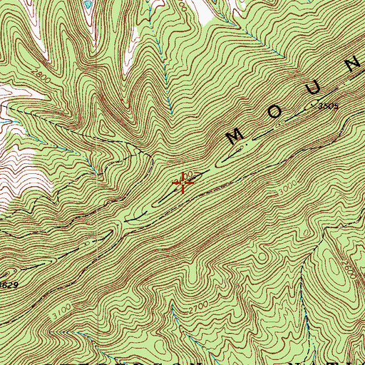 Topographic Map of Peters Mountain, WV
