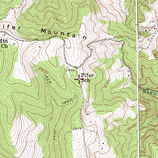 Topographic Map of Pifer School (historical), WV