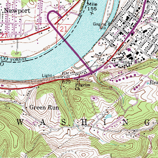Topographic Map of Pilgrim Church, WV