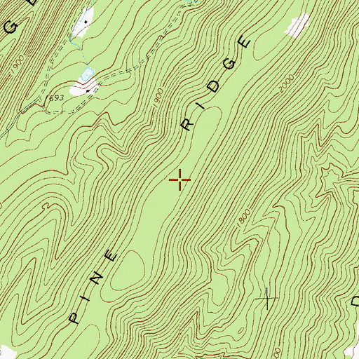 Topographic Map of Pine Ridge, WV