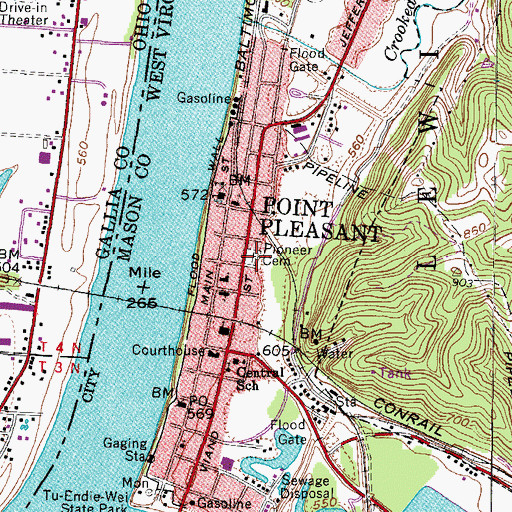Topographic Map of Pioneer Cemetery, WV