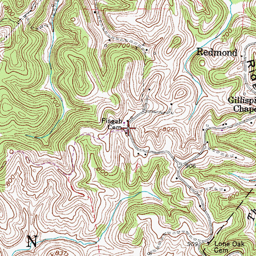 Topographic Map of Pisgah Cemetery, WV