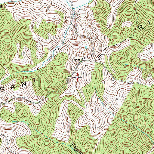 Topographic Map of Pleasant Ridge, WV