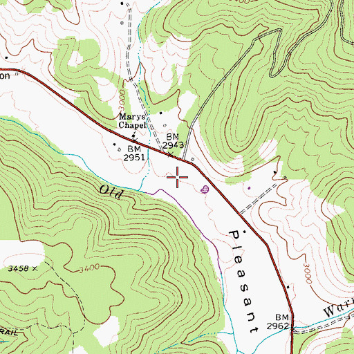Topographic Map of Pleasant Valley, WV