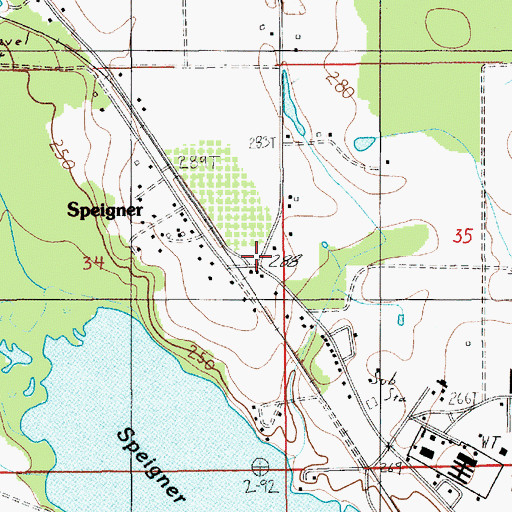 Topographic Map of Speigner, AL