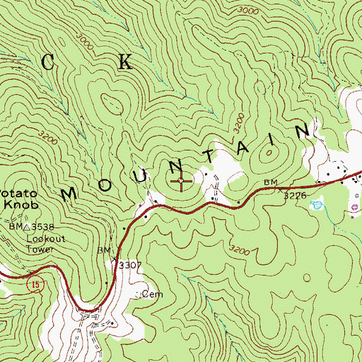 Topographic Map of Point Mountain, WV