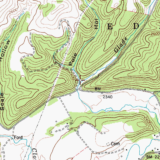 Topographic Map of Pole Hollow, WV