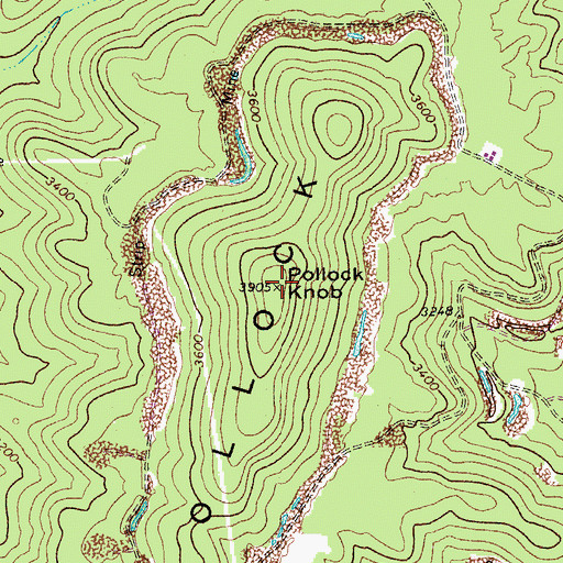 Topographic Map of Pollock Knob, WV