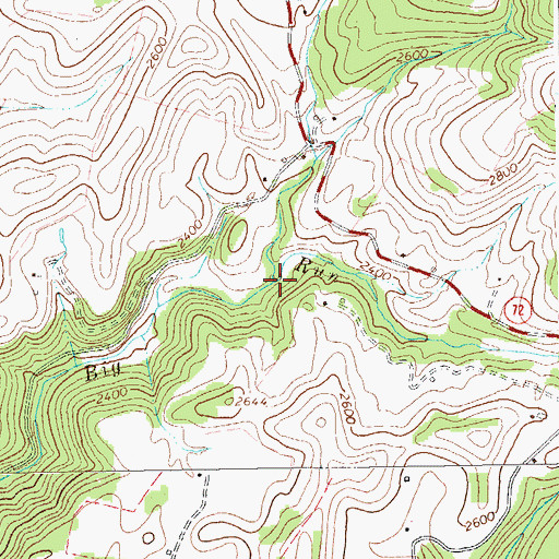 Topographic Map of Pond Creek, WV