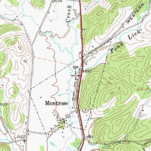 Topographic Map of Pond Lick Run, WV