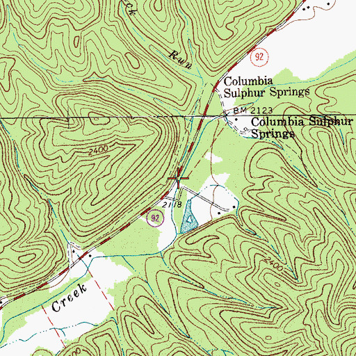 Topographic Map of Pond Lick Run, WV