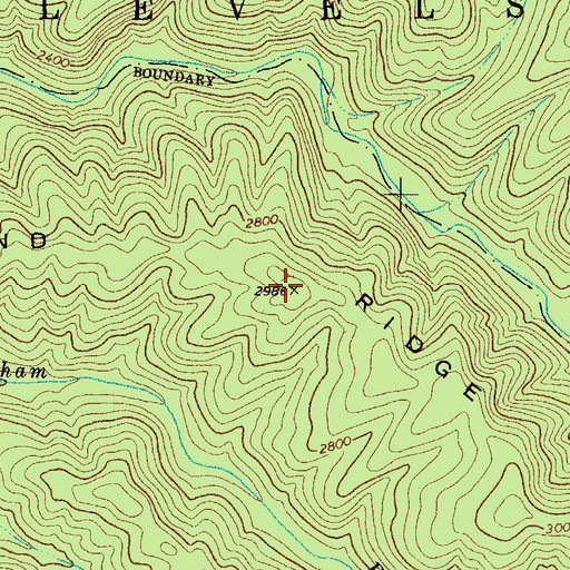 Topographic Map of Pond Ridge, WV
