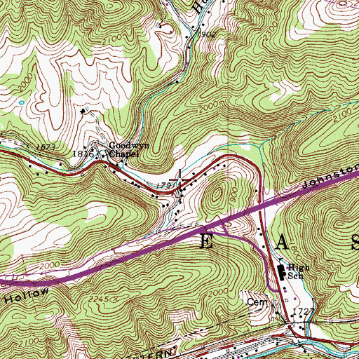 Topographic Map of Possum Hollow, WV