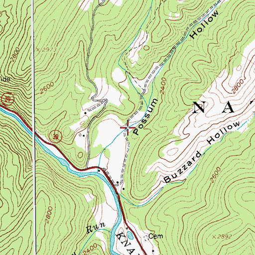 Topographic Map of Possum Hollow, WV