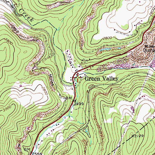 Topographic Map of Price Fork, WV