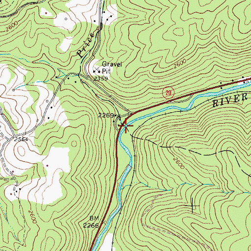 Topographic Map of Price Run, WV