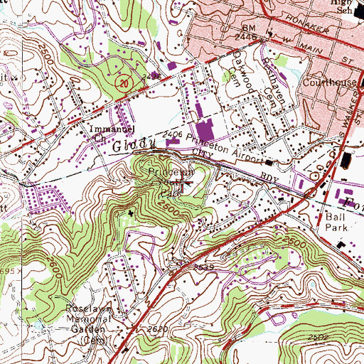 Topographic Map of Princeton Youth Park, WV