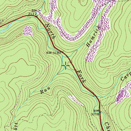 Topographic Map of Rabbit Run, WV