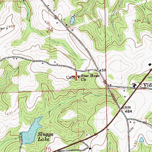 Topographic Map of Star Hope Church, AL