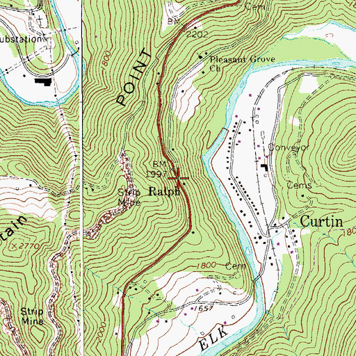 Topographic Map of Ralph, WV