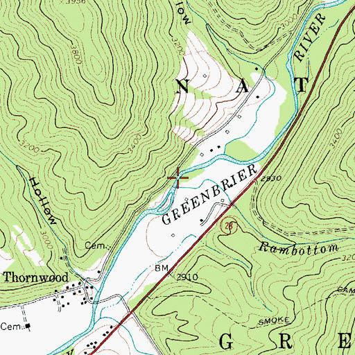 Topographic Map of Rambottom Run, WV