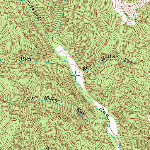 Topographic Map of Rams Hollow Run, WV
