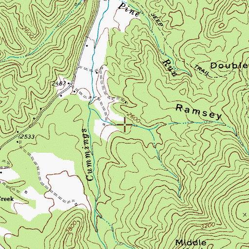 Topographic Map of Ramsey Hollow, WV
