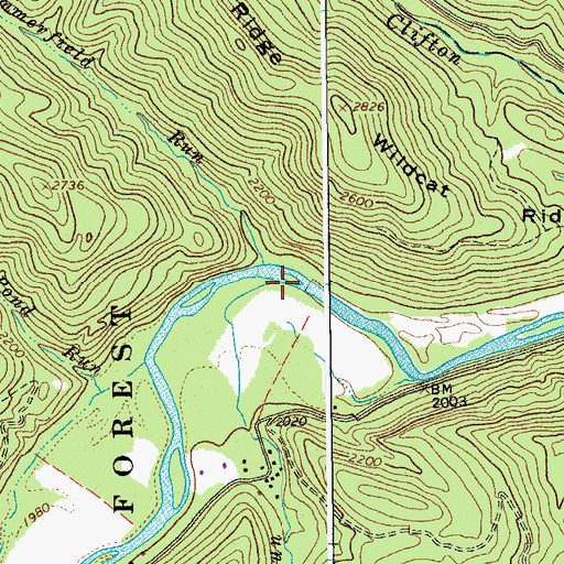 Topographic Map of Rattlesnake Run, WV