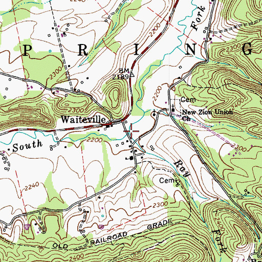 Topographic Map of Ray Fork, WV