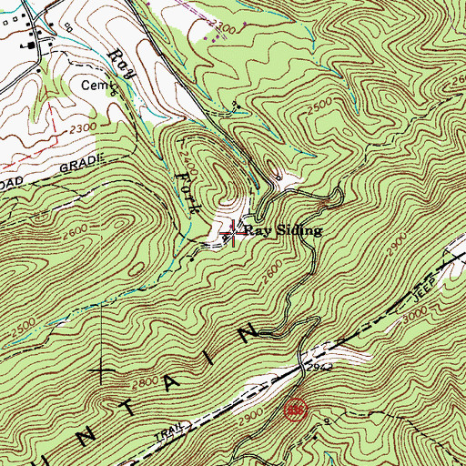 Topographic Map of Ray Siding, WV