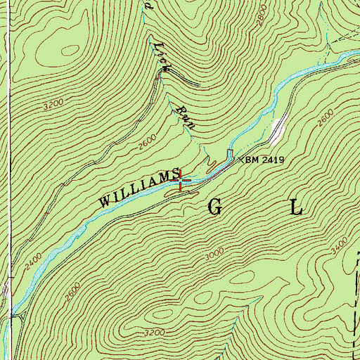Topographic Map of Red Lick Run, WV