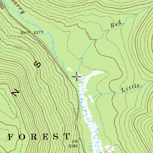 Topographic Map of Red Run, WV