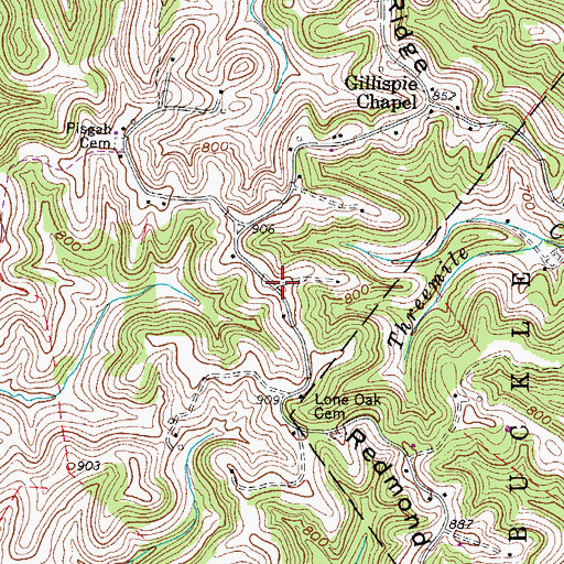 Topographic Map of Redmond Ridge, WV