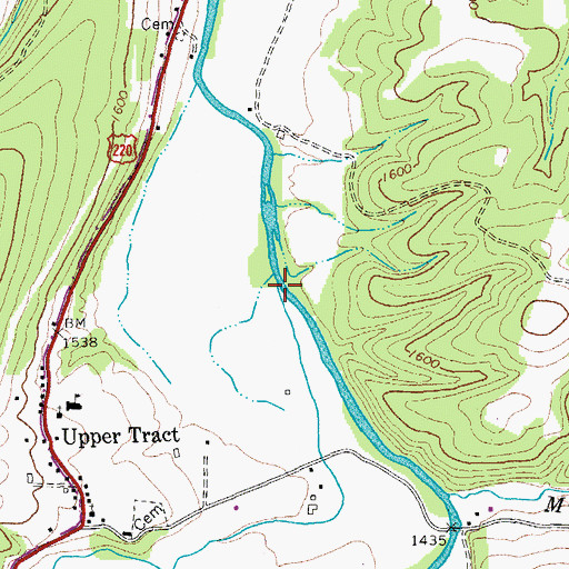Topographic Map of Reeds Creek, WV