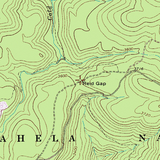 Topographic Map of Reid Gap, WV