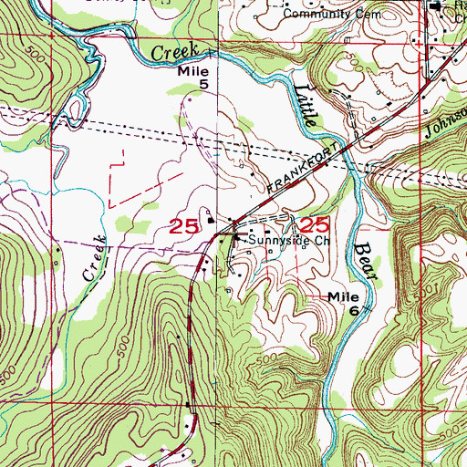 Topographic Map of Sunnyside Church of God, AL