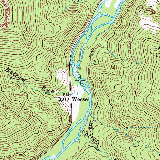 Topographic Map of Rich Bottom Run, WV
