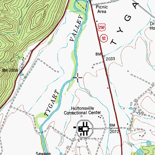 Topographic Map of Riffle Creek, WV