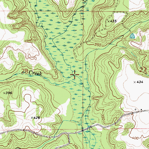 Topographic Map of Sweetwater Creek, AL
