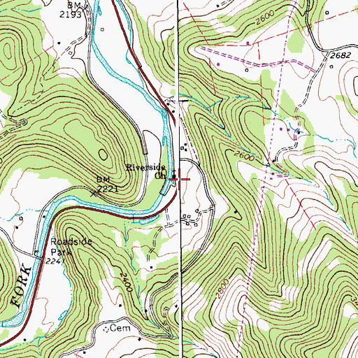 Topographic Map of Riverside Church, WV