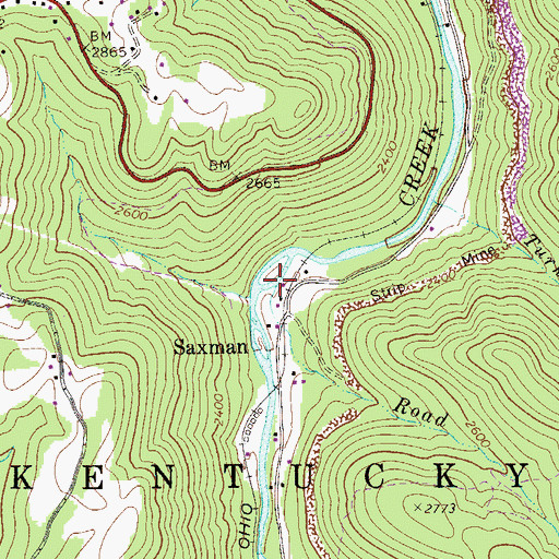 Topographic Map of Road Run, WV