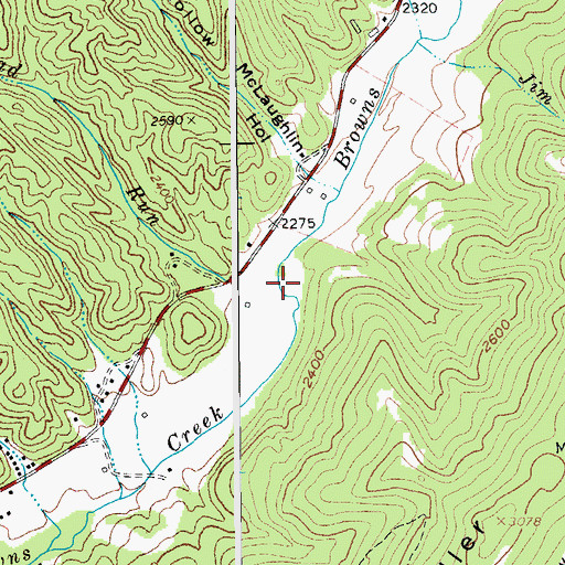 Topographic Map of Road Run, WV