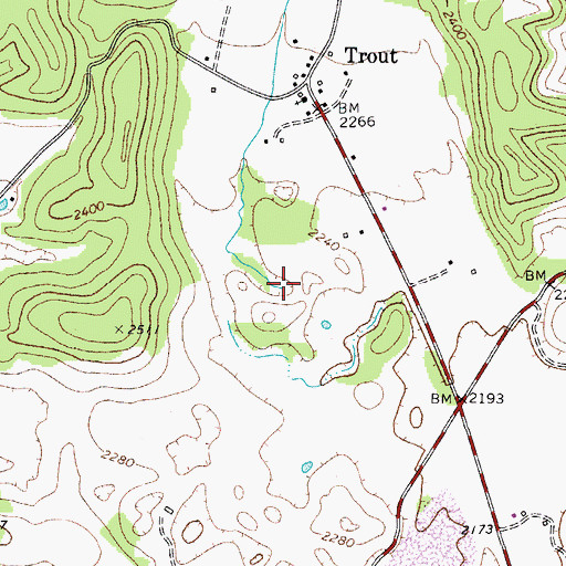 Topographic Map of Roaring Creek, WV