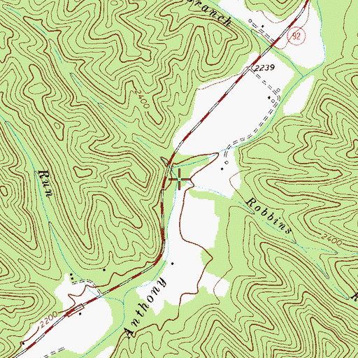 Topographic Map of Robbins Run, WV