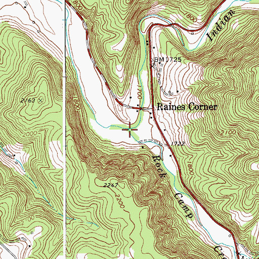 Topographic Map of Rock Camp Creek, WV