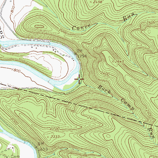 Topographic Map of Rock Camp Run, WV