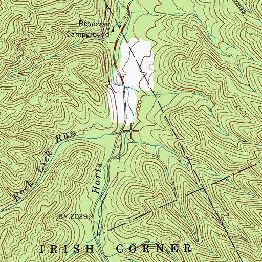 Topographic Map of Rock Lick Run, WV