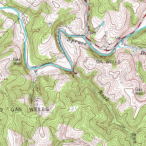 Topographic Map of Rock Run, WV